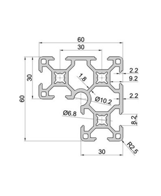 6063-T5 Профиль Серебро анодированный Алюминий экструзия T слот с декоулинговой обработкой